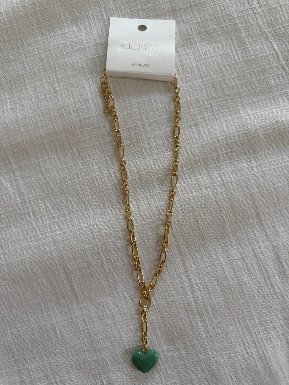 J Crew NWT Earring + Necklace Gold Heart Drop Set - Picture 6 of 12